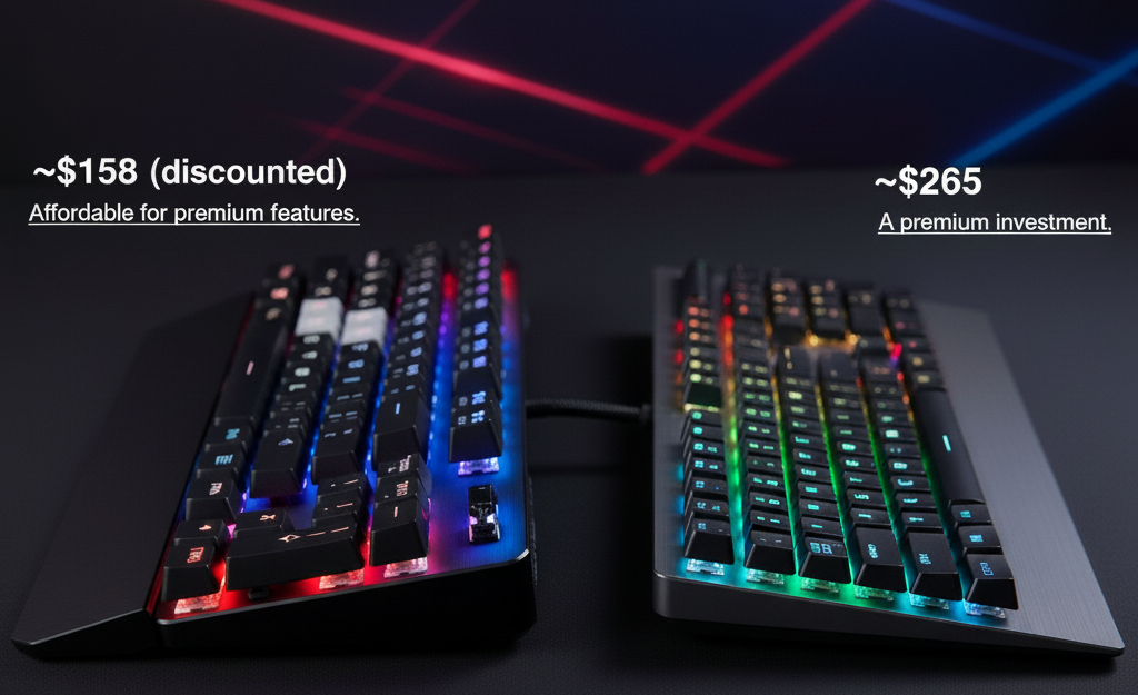 Comparison of both keyboards
