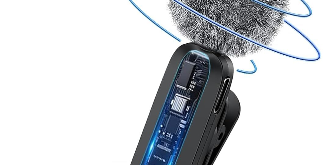 Wireless-Lavalier-Microphone-for-iPhone-Android-Plug-Play2-Pack-Mini-Microphone