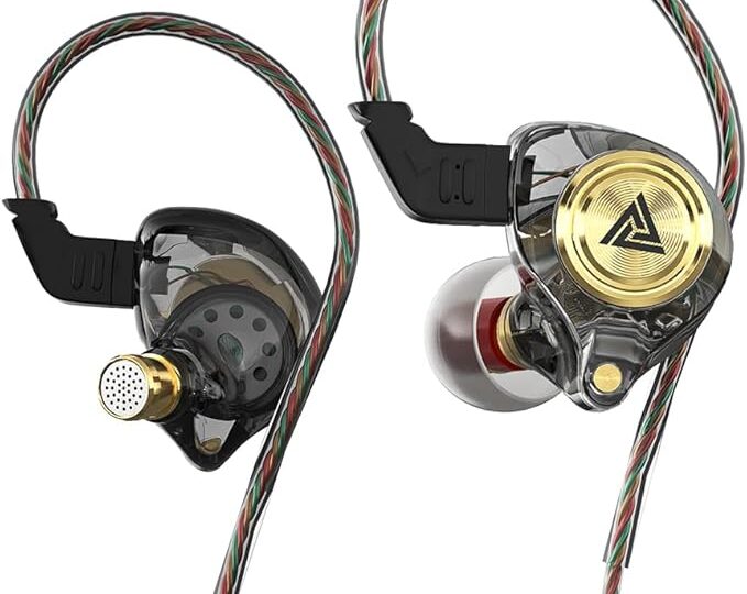 AK3FILE Wired Gaming Earbuds – HiFi In-Ear Monitors with 10mm Dynamic Driver, Deep Bass Sound for Gaming, Music & Calls (Black)