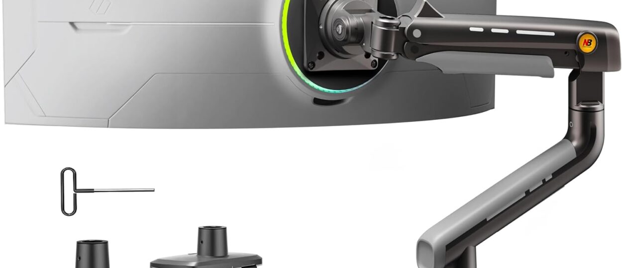 Gaming Monitor Arm A5 for 27–50 Inch Screens | Heavy Duty 18kg Load, VESA 75/100, Flat/Curved/Ultrawide Support