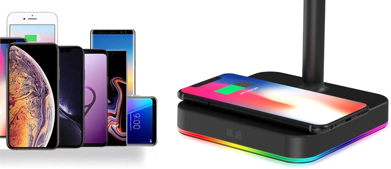 KAFRI RGB Gaming Headphone Stand with 10W Wireless Charger – Desk Headset Holder with LED Lighting