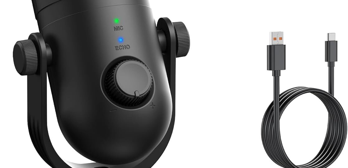 USB RGB Condenser Microphone for PC Gaming – Desk Mic with Stand, Quick Mute for Streaming, Podcasting & Recording