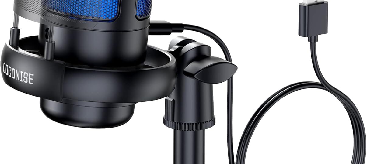 USB RGB Gaming Microphone for PC & PS5 – Condenser Mic with Quick Mute, Pop Filter for Streaming & Podcasts